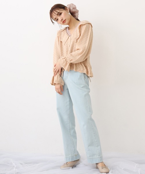 one after another NICE CLAUP（ワンアフターアナザーナイスクラップ）の「ベルト付アソートデニムパンツ（デニムパンツ・レディース・ライトブルー/ネイビー/アイボリー/ラベンダー・SMALL/MEDIUM）」の18枚目の写真