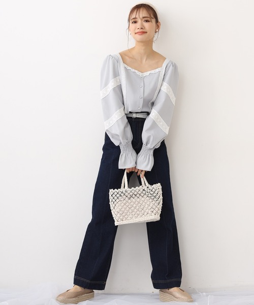 one after another NICE CLAUP（ワンアフターアナザーナイスクラップ）の「ベルト付アソートデニムパンツ（デニムパンツ・レディース・ライトブルー/ネイビー/アイボリー/ラベンダー・SMALL/MEDIUM）」の15枚目の写真