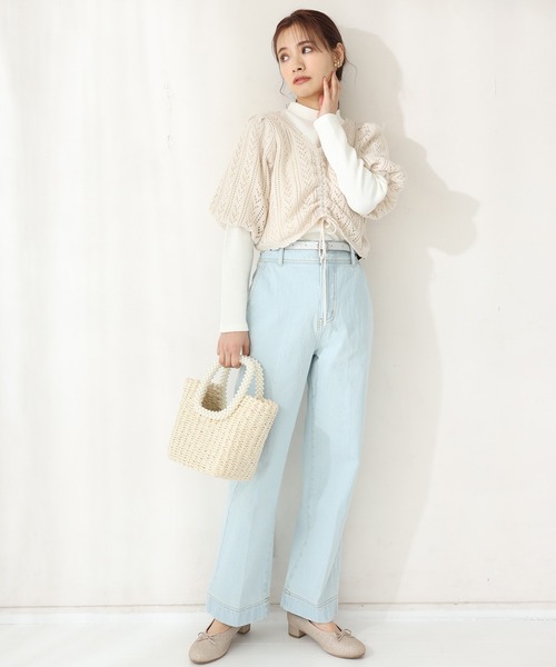 one after another NICE CLAUP（ワンアフターアナザーナイスクラップ）の「ベルト付アソートデニムパンツ（デニムパンツ・レディース・ライトブルー/ネイビー/アイボリー/ラベンダー・SMALL/MEDIUM）」の17枚目の写真