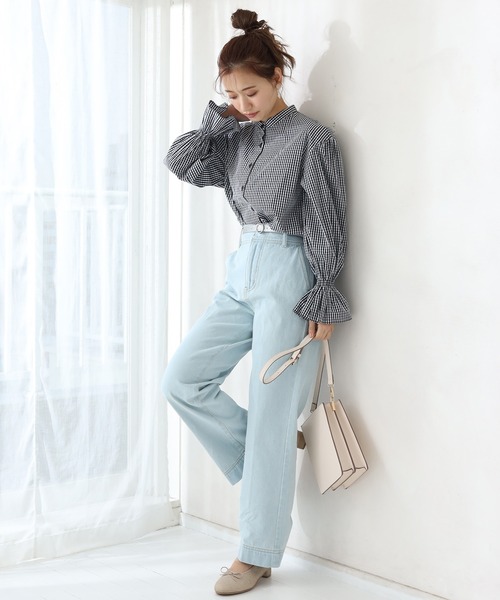 one after another NICE CLAUP（ワンアフターアナザーナイスクラップ）の「ベルト付アソートデニムパンツ（デニムパンツ・レディース・ライトブルー/ネイビー/アイボリー/ラベンダー・SMALL/MEDIUM）」の14枚目の写真