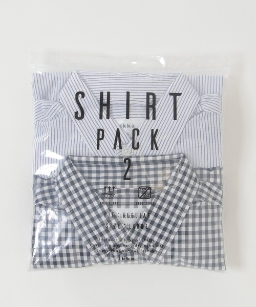 ikka（イッカ）の「PACK Shirts(シャツ)2枚入り（シャツ/ブラウス・メンズ・ホワイト/ブルー/その他1/その他4・S/M/L/XL）」の16枚目の写真