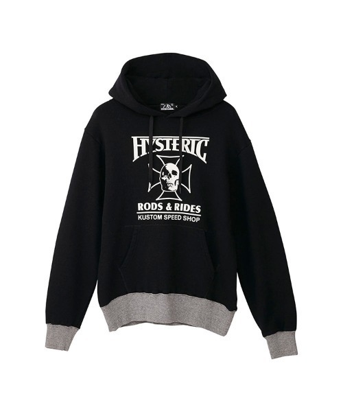 HYSTERIC GLAMOUR（ヒステリックグラマー）の「HYS RODS&RIDES パーカー（パーカー・メンズ・チャコールグレー/ブラック・SMALL/MEDIUM/LARGE）」の8枚目の写真