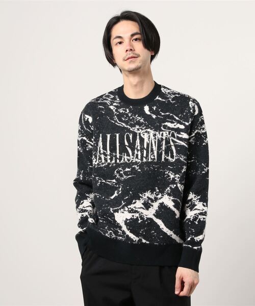 ALLSAINTS(オールセインツ)の「MARBLE SAINTS CREW JUMPER | MARBLE SAINTS クルー ニット・セーター(ニット/セーター・メンズ・ブラック・S/M/XS)」の9枚目の写真