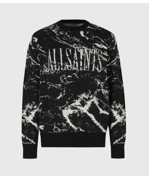 ALLSAINTS(オールセインツ)の「MARBLE SAINTS CREW JUMPER | MARBLE SAINTS クルー ニット・セーター(ニット/セーター・メンズ・ブラック・S/M/XS)」の4枚目の写真