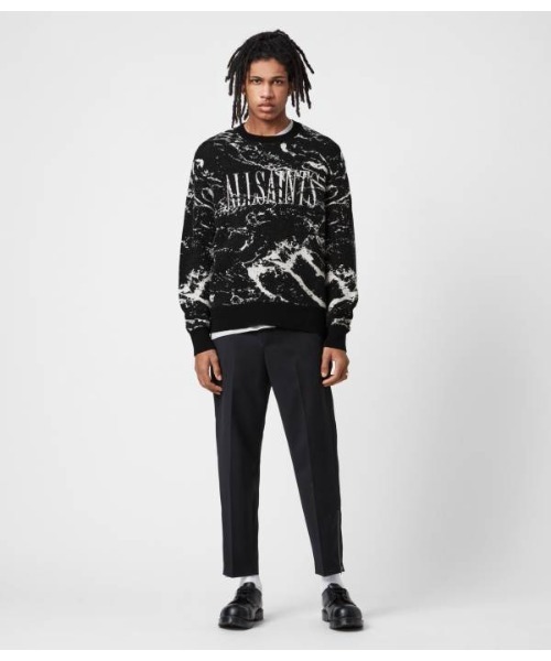 ALLSAINTS(オールセインツ)の「MARBLE SAINTS CREW JUMPER | MARBLE SAINTS クルー ニット・セーター(ニット/セーター・メンズ・ブラック・S/M/XS)」の6枚目の写真