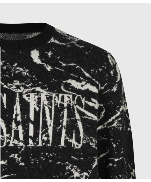ALLSAINTS(オールセインツ)の「MARBLE SAINTS CREW JUMPER | MARBLE SAINTS クルー ニット・セーター(ニット/セーター・メンズ・ブラック・S/M/XS)」の7枚目の写真