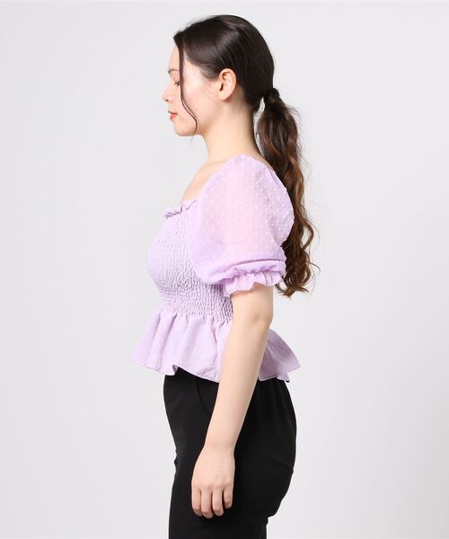 WC（ダブル シー）の「WC/ドットチュールトップス（シャツ/ブラウス・レディース・ブラック/ホワイト/ライトパープル・FREE）」の21枚目の写真