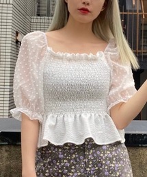 WC/ドットチュールトップス