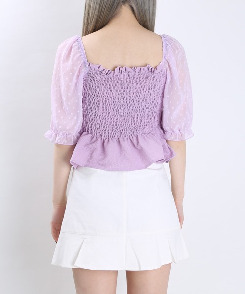 WC（ダブル シー）の「WC/ドットチュールトップス（シャツ/ブラウス・レディース・ブラック/ホワイト/ライトパープル・FREE）」の18枚目の写真