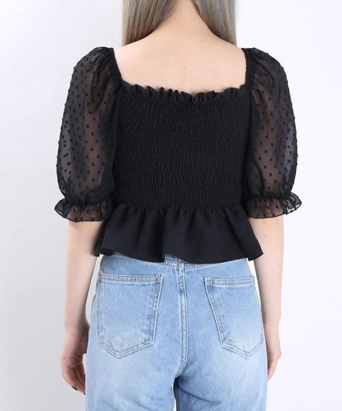 WC（ダブル シー）の「WC/ドットチュールトップス（シャツ/ブラウス・レディース・ブラック/ホワイト/ライトパープル・FREE）」の15枚目の写真