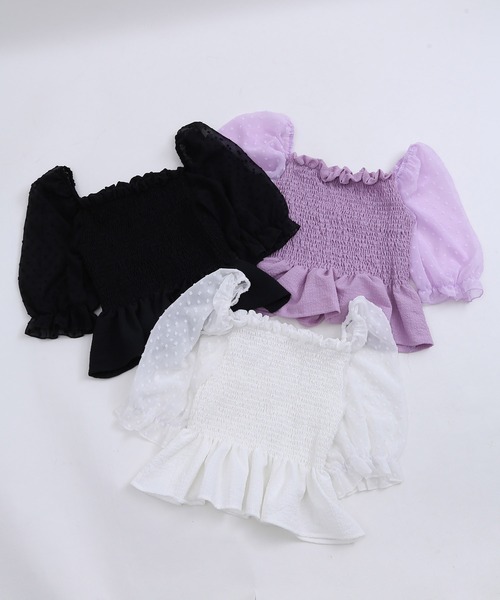 WC（ダブル シー）の「WC/ドットチュールトップス（シャツ/ブラウス・レディース・ブラック/ホワイト/ライトパープル・FREE）」の19枚目の写真