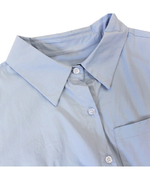 MODE ROBE（モードローブ）の「ギャザーロングシャツワンピース（シャツワンピース・レディース・ブルー/ホワイト・FREE）」の22枚目の写真