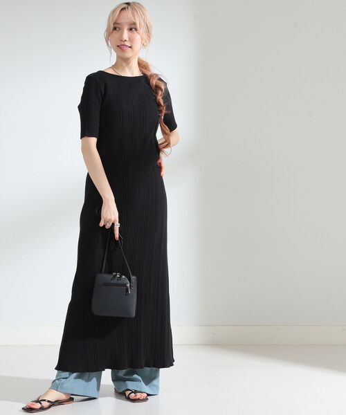 Ray BEAMS(レイビームス)の「Ray BEAMS / リブ バック レースアップ ワンピース(ワンピース・レディース・ブラック/ダークブラウン/グリーン系その他3・ONE SIZE)」の5枚目の写真