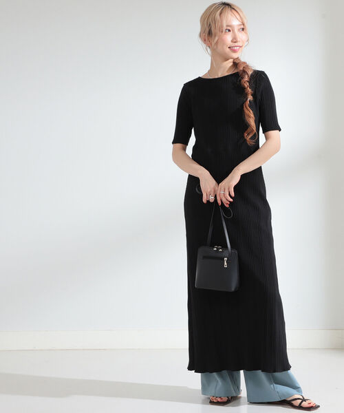 Ray BEAMS(レイビームス)の「Ray BEAMS / リブ バック レースアップ ワンピース(ワンピース・レディース・ブラック/ダークブラウン/グリーン系その他3・ONE SIZE)」の6枚目の写真