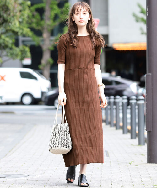 Ray BEAMS(レイビームス)の「Ray BEAMS / リブ バック レースアップ ワンピース(ワンピース・レディース・ブラック/ダークブラウン/グリーン系その他3・ONE SIZE)」の14枚目の写真