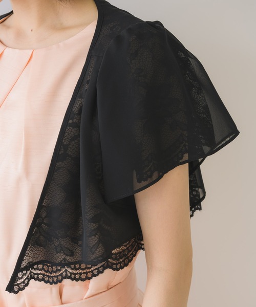 KATHARINE ROSS(キャサリンロス)の「【KATHARINE ROSS】●結婚式 レース×シフォン リバーシブルボレロ(ドレス・レディース・ブラック・MEDIUM)」の4枚目の写真