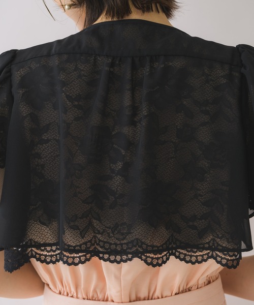KATHARINE ROSS(キャサリンロス)の「【KATHARINE ROSS】●結婚式 レース×シフォン リバーシブルボレロ(ドレス・レディース・ブラック・MEDIUM)」の6枚目の写真