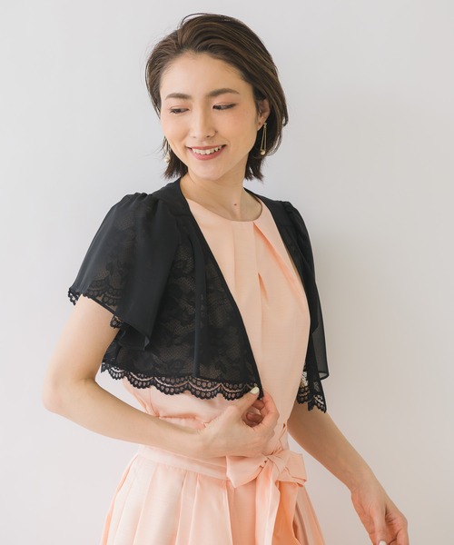 KATHARINE ROSS(キャサリンロス)の「【KATHARINE ROSS】●結婚式 レース×シフォン リバーシブルボレロ(ドレス・レディース・ブラック・MEDIUM)」の8枚目の写真