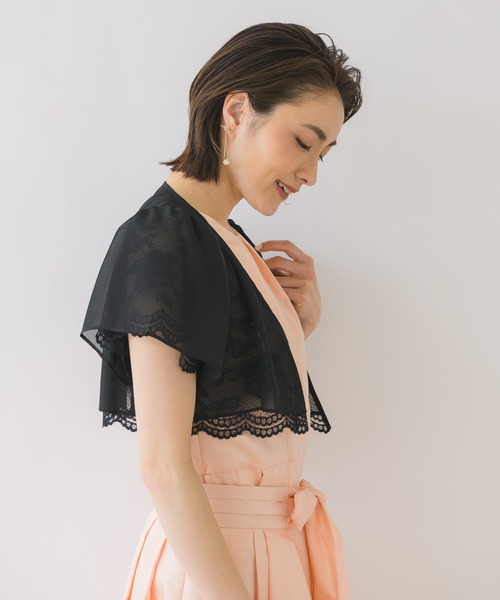 KATHARINE ROSS(キャサリンロス)の「【KATHARINE ROSS】●結婚式 レース×シフォン リバーシブルボレロ(ドレス・レディース・ブラック・MEDIUM)」の11枚目の写真