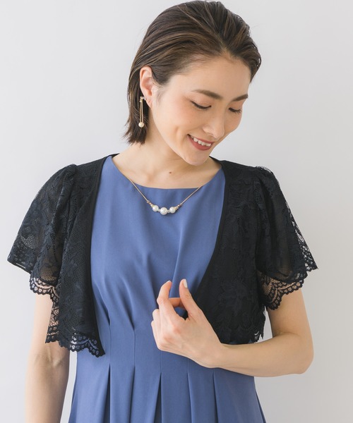 KATHARINE ROSS(キャサリンロス)の「【KATHARINE ROSS】●結婚式 レース×シフォン リバーシブルボレロ(ドレス・レディース・ブラック・MEDIUM)」の12枚目の写真