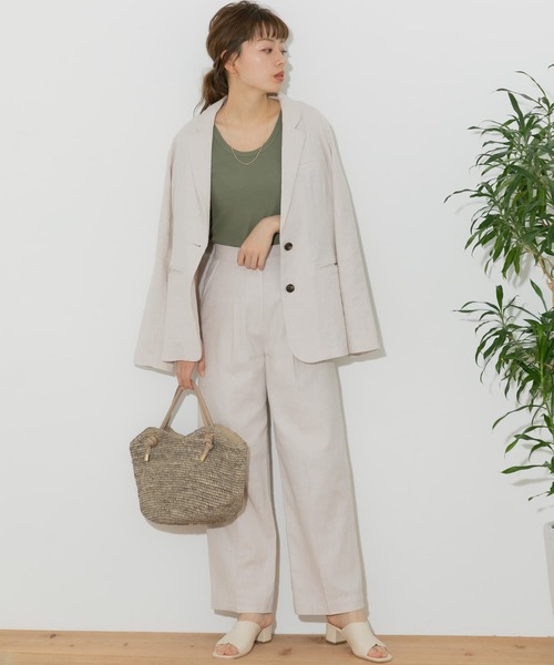 URBAN RESEARCH Sonny Label(アーバンリサーチサニーレーベル)の「リネンジャケット(SETUP対応)(テーラードジャケット・レディース・ブラウン/アイボリー・FREE)」の10枚目の写真