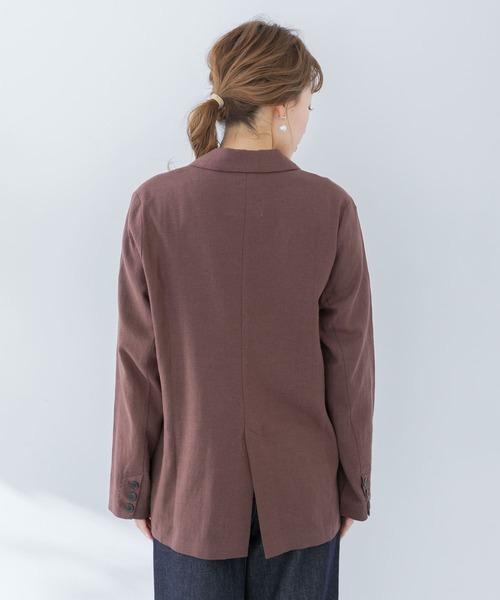 URBAN RESEARCH Sonny Label(アーバンリサーチサニーレーベル)の「リネンジャケット(SETUP対応)(テーラードジャケット・レディース・ブラウン/アイボリー・FREE)」の11枚目の写真