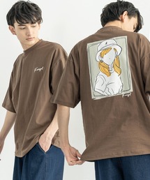 KANGOL カンゴール 別注 オーバーサイズ イラスト グラフィックバックプリントT