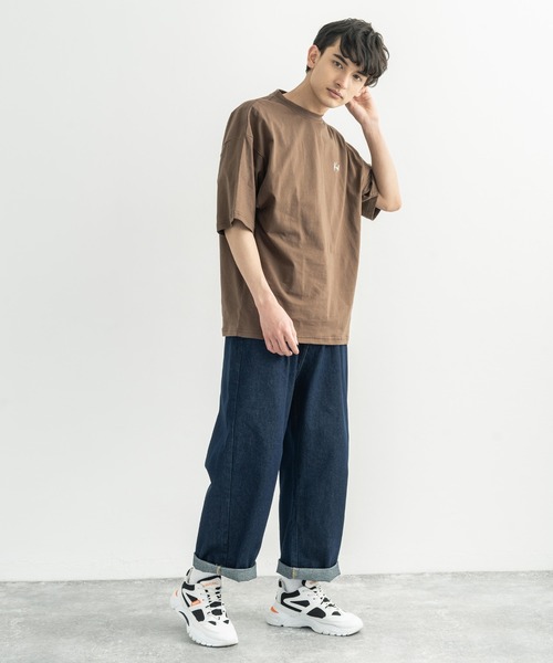 Rocky Monroe(ロッキーモンロー)の「KANGOL カンゴール 別注 オーバーサイズ イラスト グラフィックバックプリントT(Tシャツ/カットソー・メンズ・ブラウン/グレイッシュベージュ/グリーン/オフホワイト/ピンク/パープル/サックスブルー/ブラック・M/S/L/XL)」の17枚目の写真