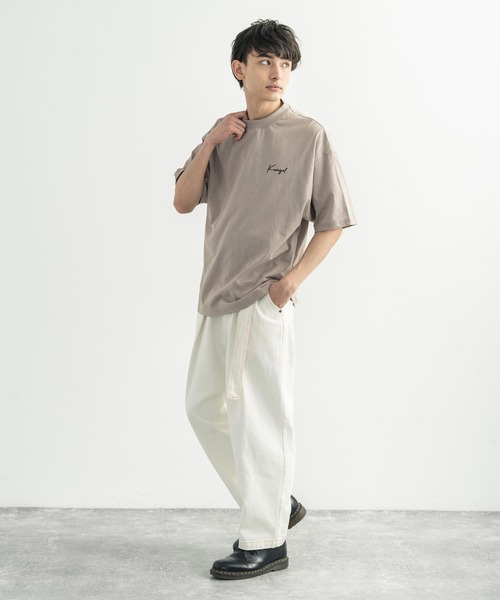 Rocky Monroe(ロッキーモンロー)の「KANGOL カンゴール 別注 オーバーサイズ イラスト グラフィックバックプリントT(Tシャツ/カットソー・メンズ・ブラウン/グレイッシュベージュ/グリーン/オフホワイト/ピンク/パープル/サックスブルー/ブラック・M/S/L/XL)」の21枚目の写真