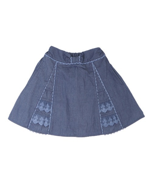 axes femme（アクシーズファム）の「切替デザインデニムスカパン（デニムパンツ・キッズ・ワンウォッシュ/インディゴブルー・MEDIUM/SMALL/X-LARGE/XX-LARGE/LARGE）」の2枚目の写真