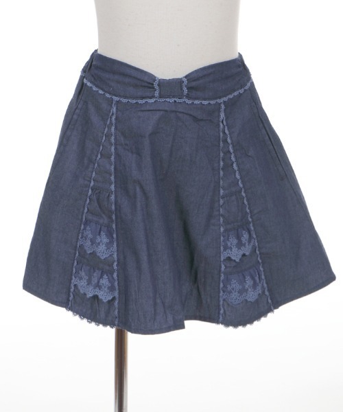 axes femme（アクシーズファム）の「切替デザインデニムスカパン（デニムパンツ・キッズ・ワンウォッシュ/インディゴブルー・MEDIUM/SMALL/X-LARGE/XX-LARGE/LARGE）」の4枚目の写真