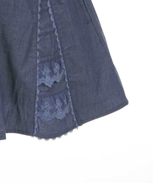 axes femme（アクシーズファム）の「切替デザインデニムスカパン（デニムパンツ・キッズ・ワンウォッシュ/インディゴブルー・MEDIUM/SMALL/X-LARGE/XX-LARGE/LARGE）」の8枚目の写真