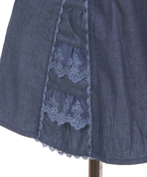 axes femme（アクシーズファム）の「切替デザインデニムスカパン（デニムパンツ・キッズ・ワンウォッシュ/インディゴブルー・MEDIUM/SMALL/X-LARGE/XX-LARGE/LARGE）」の10枚目の写真