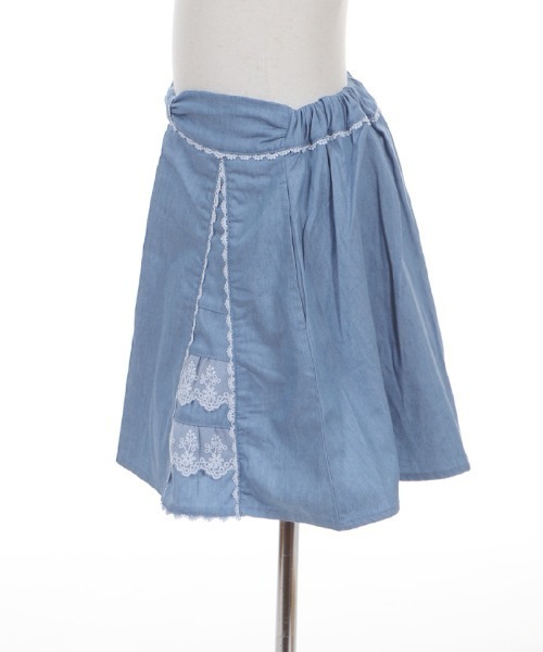 axes femme（アクシーズファム）の「切替デザインデニムスカパン（デニムパンツ・キッズ・ワンウォッシュ/インディゴブルー・MEDIUM/SMALL/X-LARGE/XX-LARGE/LARGE）」の15枚目の写真