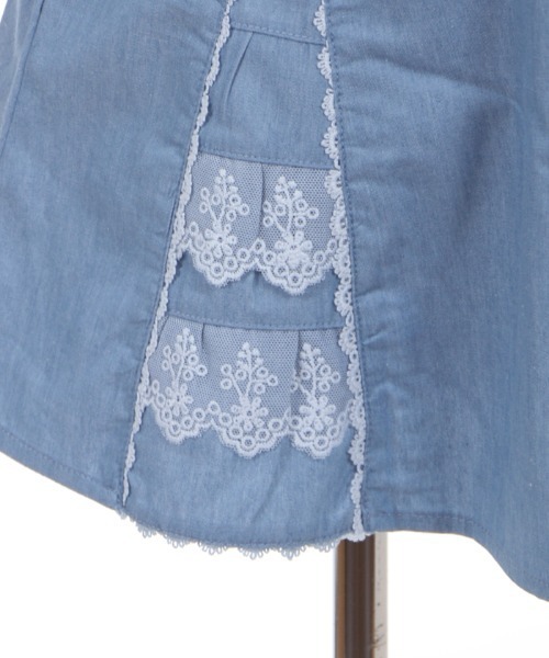 axes femme（アクシーズファム）の「切替デザインデニムスカパン（デニムパンツ・キッズ・ワンウォッシュ/インディゴブルー・MEDIUM/SMALL/X-LARGE/XX-LARGE/LARGE）」の20枚目の写真