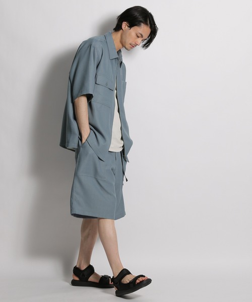 niko and...（ニコアンド）の「半袖ZIPワークシャツ（シャツ/ブラウス・メンズ・ネイビー/ブルー・MEDIUM/LARGE）」の7枚目の写真