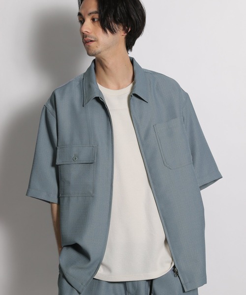 niko and...（ニコアンド）の「半袖ZIPワークシャツ（シャツ/ブラウス・メンズ・ネイビー/ブルー・MEDIUM/LARGE）」の11枚目の写真