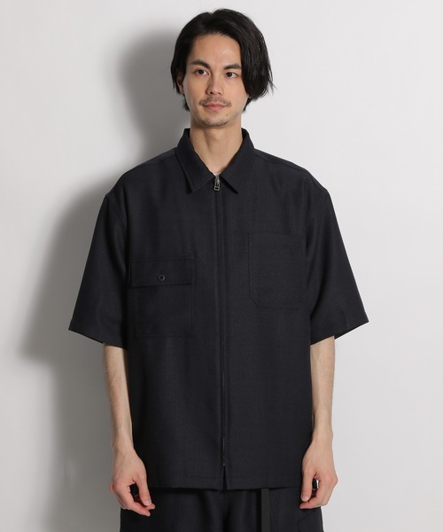 niko and...（ニコアンド）の「半袖ZIPワークシャツ（シャツ/ブラウス・メンズ・ネイビー/ブルー・MEDIUM/LARGE）」の5枚目の写真