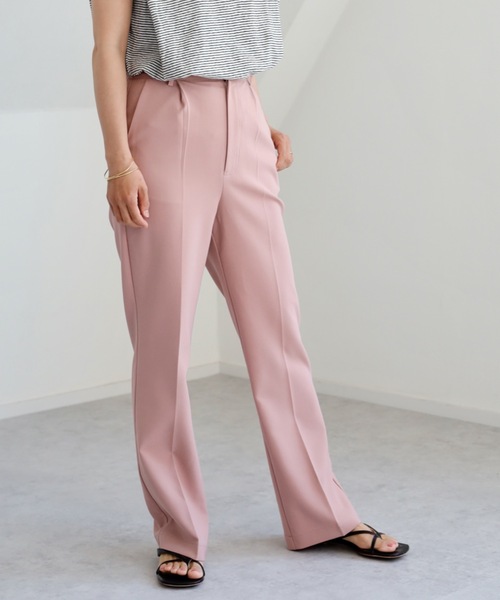 UNFIELD(アンフィールド)の「【UNFIELD センタープレスフレアパンツ】(その他パンツ・レディース・ブラック/ピンク/グレイッシュベージュ・FREE)」の3枚目の写真