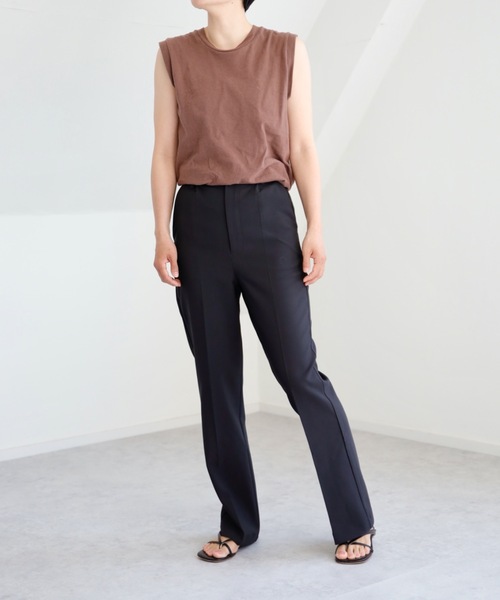 UNFIELD(アンフィールド)の「【UNFIELD センタープレスフレアパンツ】(その他パンツ・レディース・ブラック/ピンク/グレイッシュベージュ・FREE)」の9枚目の写真