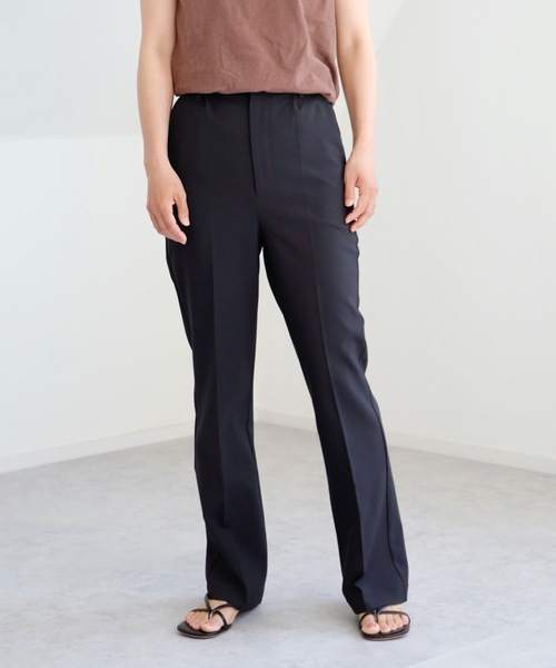 UNFIELD(アンフィールド)の「【UNFIELD センタープレスフレアパンツ】(その他パンツ・レディース・ブラック/ピンク/グレイッシュベージュ・FREE)」の10枚目の写真