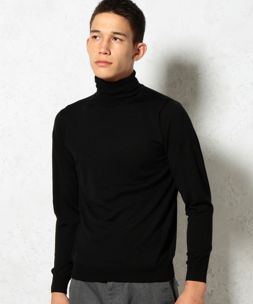 green label relaxing（グリーンレーベルリラクシング）の「□BASIC HI/G TTL/N 16G ニット（ニット/セーター・メンズ・ホワイト/ブラック/グレー・SMALL/MEDIUM/LARGE）」の3枚目の写真