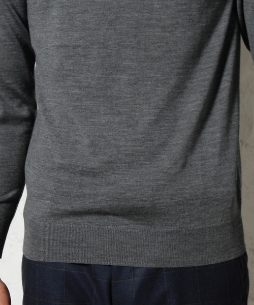 green label relaxing（グリーンレーベルリラクシング）の「□BASIC HI/G TTL/N 16G ニット（ニット/セーター・メンズ・ホワイト/ブラック/グレー・SMALL/MEDIUM/LARGE）」の6枚目の写真