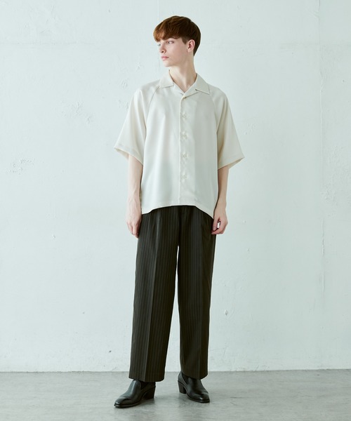 Lui's（ルイス）の「キュプラ混ストライプワイドパンツ（スラックス・メンズ・ブラック/ライトグレー・SMALL/MEDIUM）」の13枚目の写真