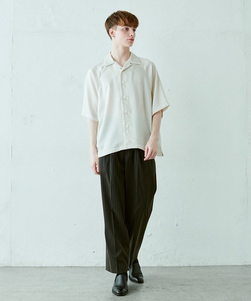 Lui's（ルイス）の「キュプラ混ストライプワイドパンツ（スラックス・メンズ・ブラック/ライトグレー・SMALL/MEDIUM）」の11枚目の写真