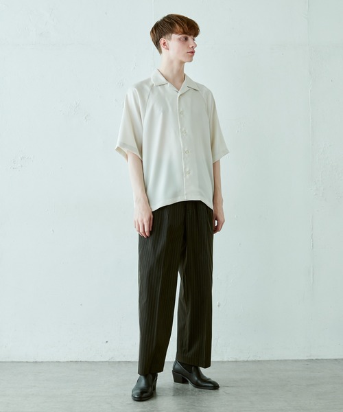 Lui's（ルイス）の「キュプラ混ストライプワイドパンツ（スラックス・メンズ・ブラック/ライトグレー・SMALL/MEDIUM）」の17枚目の写真