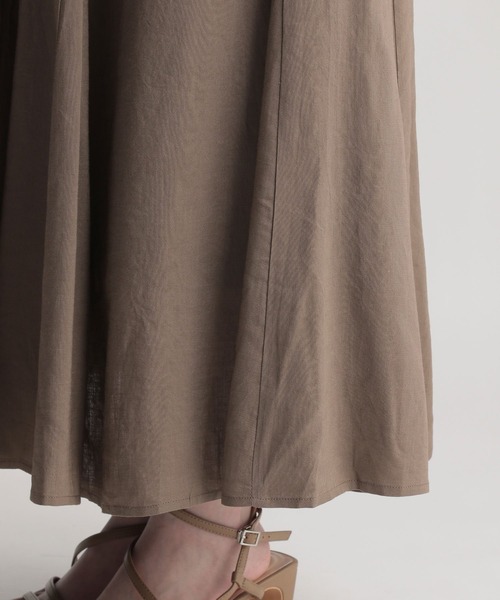 Andemiu(アンデミュウ)の「リネンフレアスカート951174(スカート・レディース・ブラウン/レッド/カーキ・SMALL/MEDIUM)」の12枚目の写真