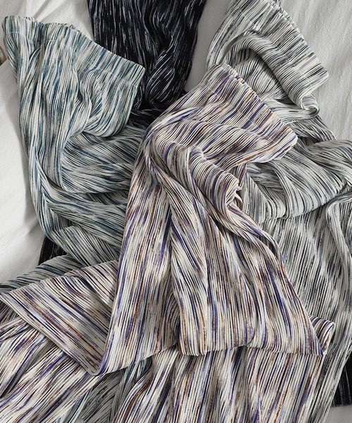 SMILE ORCHID（スマイルオーキッド）の「セルフカットルーズシルエットニュアンス柄リラックスパンツ（その他パンツ・レディース・ブラック/パープル/ブルー/グレー・FREE）」の11枚目の写真