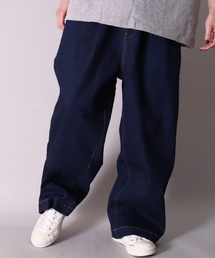 (BB)【ユニセックス】デニム ワイド タック パンツ