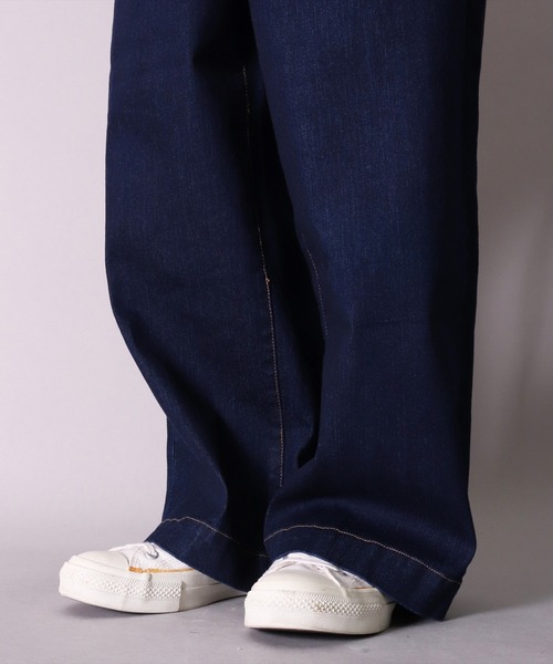 BAYBLO（ベイブロ）の「(BB)【ユニセックス】デニム ワイド タック パンツ（デニムパンツ・メンズ・ダークインディゴブルー/ライトインディゴブルー/ワンウォッシュ・LARGE/MEDIUM/X-LARGE）」の14枚目の写真